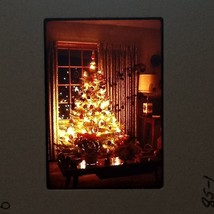 Christmas Tree Gifts Lights Glow Beautiful VTG KODACHROME 35mm Found Slide Photo - £13.30 GBP