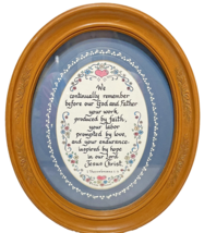 VTG Religious Plastic Framed Matted Caligraphy Thessalonians 1:3 Linda Boswell - $25.47