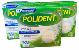 96 Tablets Polident Partials Daily Denture Cleanser Triple Mint Fresh Ex... - £22.19 GBP