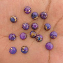 14x14 mm Natural Composite Round Purple Copper Turquoise Cabochon Gemstone 5 pc - £21.70 GBP