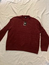 Nwt Mens 2XL Crew Neck Burgundy Dkny Sweater Pullover Msrp $79.50 3XL - £26.72 GBP