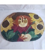 Fall Scarecrow sunflower 12x17 quilted cloth placemat - £1.96 GBP