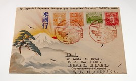 Karl Lewis 1935 Peint à la Main Aquarelle Housse Japon To CT, USA Tatsuta Maru - £175.95 GBP