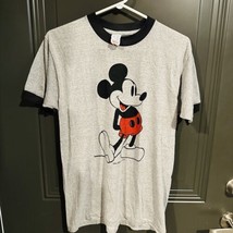 Disney Men&#39;s T-Shirt Size S Mickey Mouse 70s Gray Disney Tropix Togs USA - £94.30 GBP