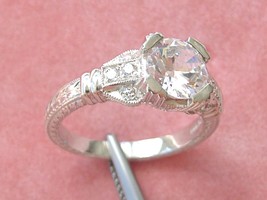 ART DECO STYLE .20ctw DIAMOND PLATINUM ENGAGEMENT RING MOUNTING set your... - £1,634.05 GBP