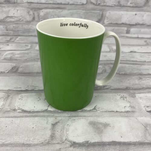 Kate Spade Lenox Kelly Green Say the Word "Live Colorfully" Mug Coffee Tea Cup - $35.22