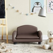 vidaXL Kids Sofa Brown Faux Leather, Pine Wood, Foam Mini Durable - $116.33