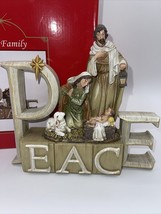 Peace Holy Family Nativity 9 x 8 Inch Resin Tabletop Nativity Scene Figurine - £29.57 GBP