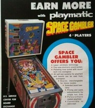 Space Gambler Playmatic Pinball Machine Magazine AD Retro Game Art 1977 Vintage - £18.82 GBP
