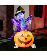 Joiedomi 5 FT Tall Halloween Inflatable Dragon on Pumpkin + Build-in LEDs - £43.57 GBP