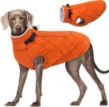 Dog Winter Jacket For Extra Large Dogs, Warm Turtleneck Dog Coat With Back Zippe - $40.99