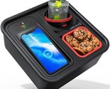 Cup Holder Tray With Wireless Power Bank, Sofa Caddy With Self Balancing... - £75.04 GBP
