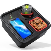 Cup Holder Tray With Wireless Power Bank, Sofa Caddy With Self Balancing... - $94.99