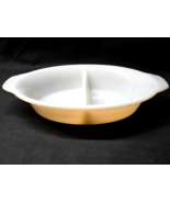 FIRE KING #468 Divided Casserole Oven Baking Dish PEACH LUSTER 1.5 Quart - $19.44 CAD