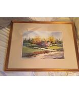 Country House By the Road Watercolor painting - Very Nice - Large Frame ... - $128.70