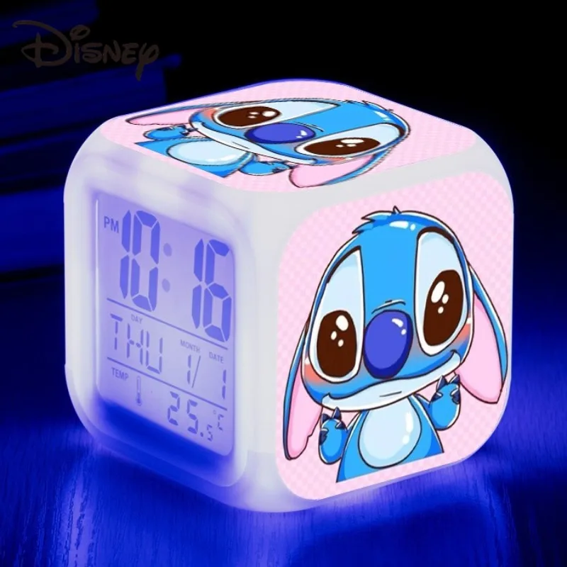 Lilo and Stitch Disney Alarm Clock Kawaii Cartoon Anime -8x8x8CM Stitch-08 - $10.52