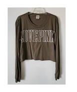 Victoria&#39;s Secret PINK Army / Olive Green Cropped Top Tee Size Medium - $20.00