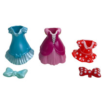 Minnie Mouse Deluxe Dress Up Set Snap On Clothing 3 Dresses 2 Bows - £6.21 GBP