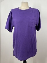 Vtg 90s LL Bean Mens S Purple Double L Cotton Short Sleeve Pocket T-Shirt - $20.90