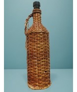 Vintage Hand Wicker Wine Bottle Woven Wine Jug Straw Wrapped Rustic Decor - $865.45 MXN