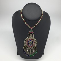 Kuchi Necklace Afghan Tribal Fashion Colorful Glass ATS Necktie Necklace, KN381 - £7.97 GBP