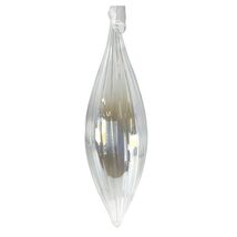 7.5 Inch Transparent Striped Clear Christmas Icicle Ornament - $14.83