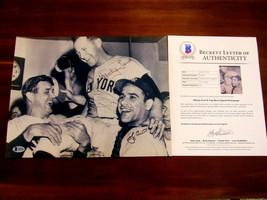 Whitey Ford Yogi Berra Hof New York Yankees Signed Auto B&amp;W 11X14 Photo Beckett - £274.03 GBP