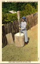 Postcard An Indian Woman Grinding Maize in Primitive Fashion, Great Smoky (B3) - £3.55 GBP