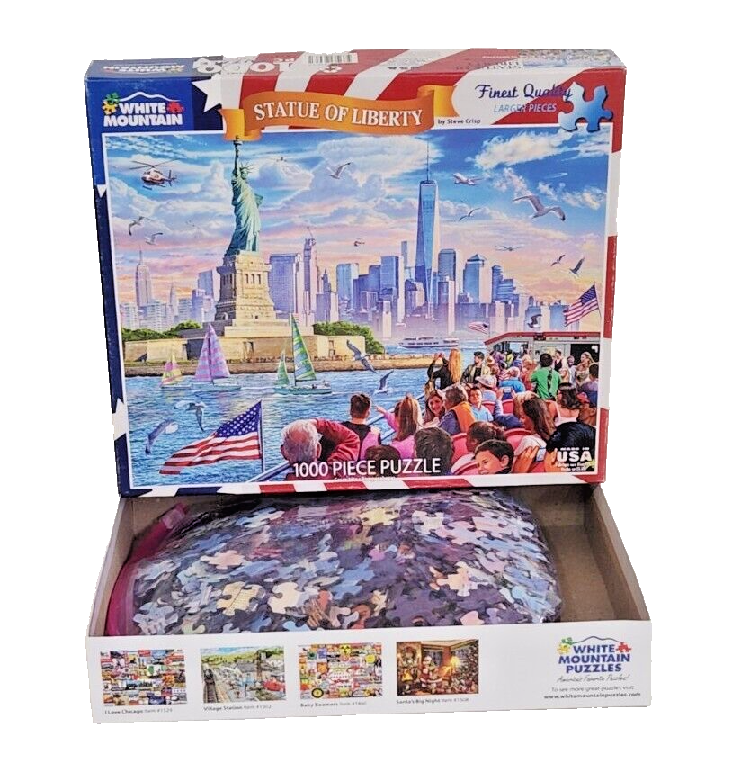 White Mountain Puzzles Statue of Liberty 1000 Piece Jigsaw Puzzle Read - $12.99