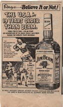 VINTAGE 1975 Jim Beam / Ripley&#39;s Believe It or Not Newspaper Advertisement - $14.84
