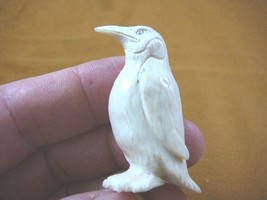 (penguin-6) white Penguin ice bird of shed ANTLER figurine Bali detailed... - $32.25