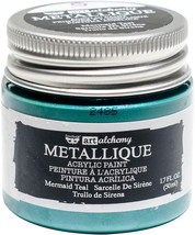 Finnabair Art Alchemy Acrylic Paint 1.7 Fluid Ounces-Metallique Mermaid Teal. - £21.44 GBP