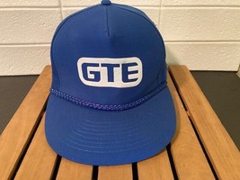 Vintage Snapback GTE Logo Hat Baseball Cap Logo Blue Adjustable Slide Back  - $12.11