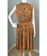 NWT Women&#39;s Nanette Lepore Sleeveless Floral Print Pleated High Neck Dre... - £46.43 GBP