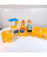 Little Tikes Dollhouse Yellow Chairs Party Kitchen Sister/Mom/Daughter d... - $39.58 CAD