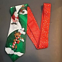 Hallmark Santa Tie Reindeer Rudolph Golf North Pole Candy Canes All Silk Yule - £11.18 GBP