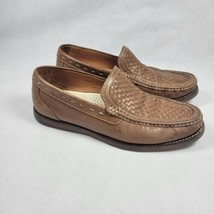 Tommy Bahama Woven Leather Loafers size 9.5 Light Brown Great Condition  - £31.24 GBP