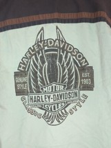 Harley Davidson Short Sleeve Polo Shirt Mens Size Large Beige Brown  - £15.73 GBP