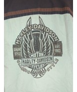 Harley Davidson Short Sleeve Polo Shirt Mens Size Large Beige Brown  - £15.51 GBP