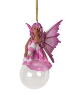 Pink Peony Bubble Rider Fairy Hanging Ornament Amy Brown Holiday Collection - $600.34 MXN