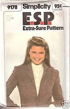 Simplicity 9178 Misses' Lined Blazer Size 8-10-12 - $1.50