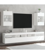 TV Wall Cabinets with LED Lights 2 pcs White 40x30x60.5 cm - £52.99 GBP