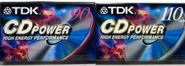 TDK CD Power Cassette Tapes 1-90 Minute, 1-110 Minute Sealed - £23.44 GBP
