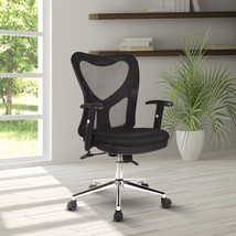 High Back Mesh Office Chair With Chrome Base, Black - £144.41 GBP