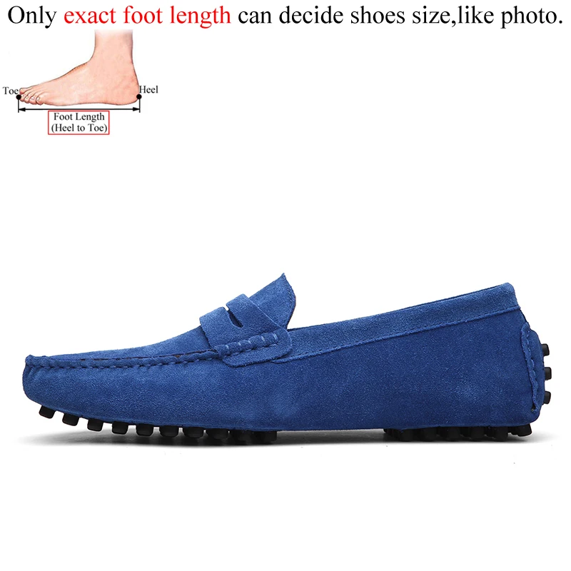 Luxury Brand Men Suede Leather Casual Loafers Slip on Driving Shoes Moca... - $70.47