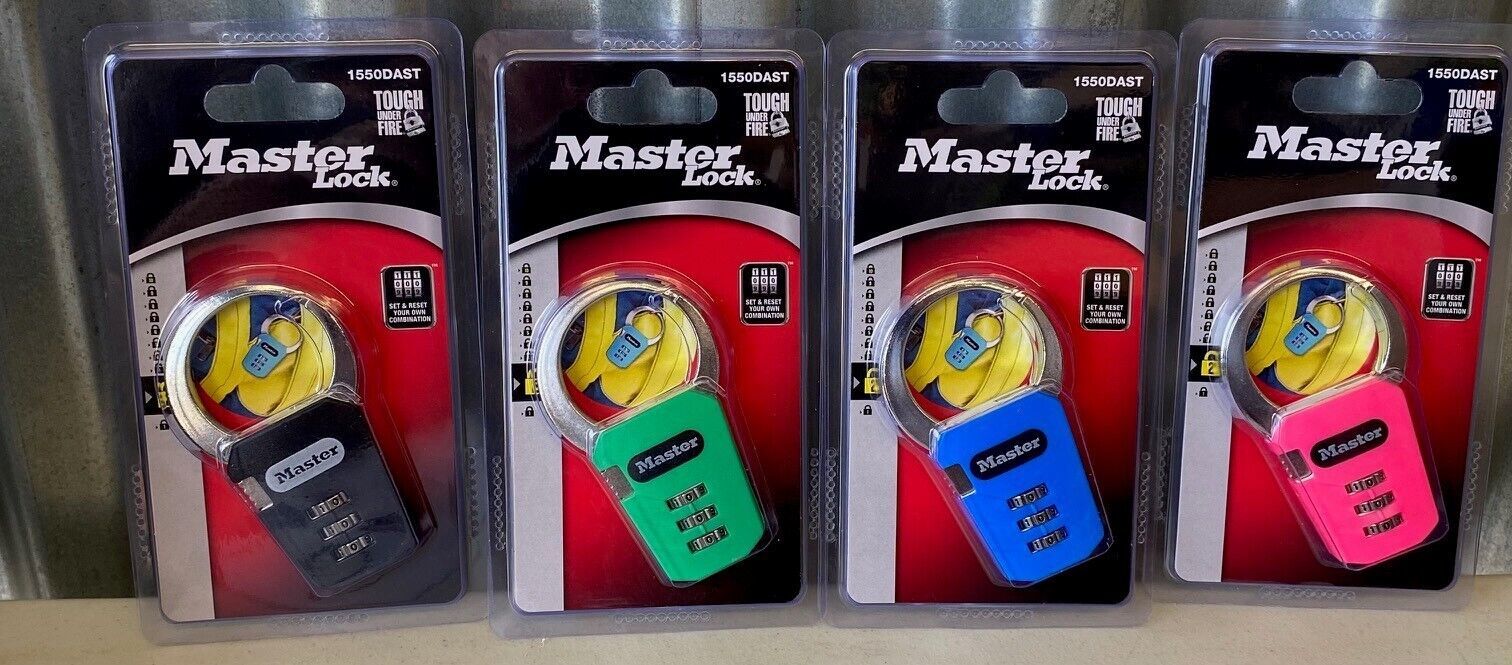 Set of 4 Master Lock Resettable Combination Lock Luggae, backpacks, Lockers - $13.87
