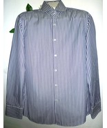 Hugo Boss Men&#39;s White Purple Stripes Blouse Cotton Casual Shirt Size 15.... - £18.14 GBP