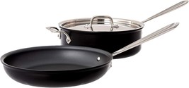 All-Clad NS1 3 Piece Hard Anodized Nonstick 4-qt Saute Pan with 10-Inch Fry - £87.92 GBP