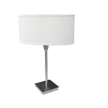 Brushed nickel Accent Table Lamp One Size White linen oval shade ORE 6221T - £73.10 GBP