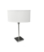 Brushed nickel Accent Table Lamp One Size White linen oval shade ORE 6221T - £71.92 GBP
